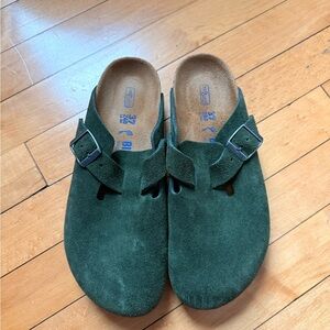 Birkenstock Boston Green Clogs